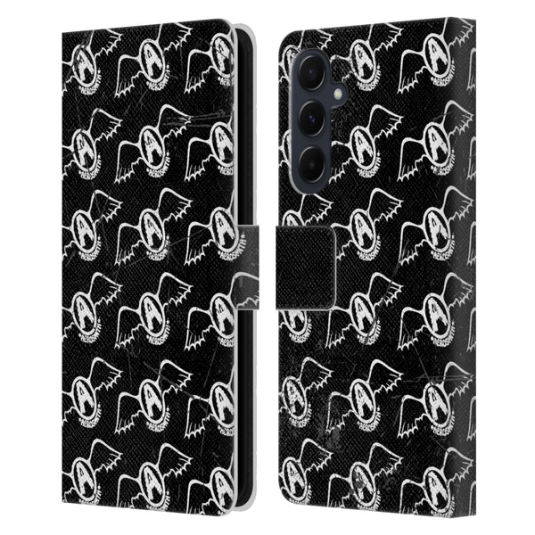 Aerosmith Classics Logo Pattern Leather Book Wallet Case Cover For Samsung Galaxy A55 5G