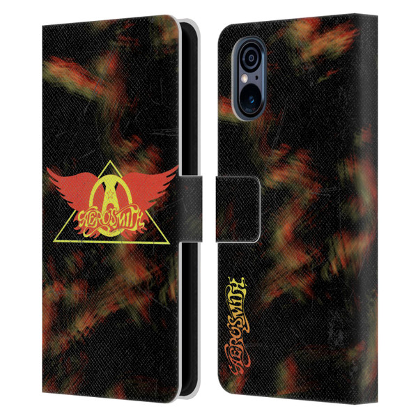 Aerosmith Classics Triangle Winged Leather Book Wallet Case Cover For Sony Xperia 5 V 5G