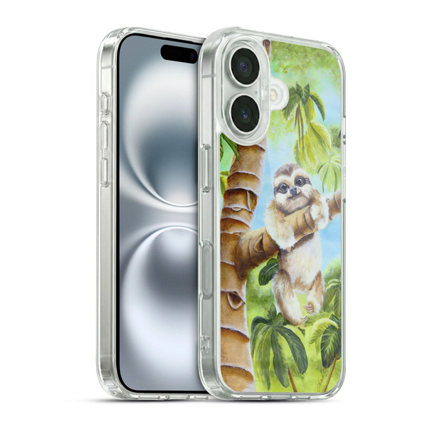 Lisa Sparling Creatures Cutest Sloth Soft Gel Case for Apple iPhone 16 & MagSafe