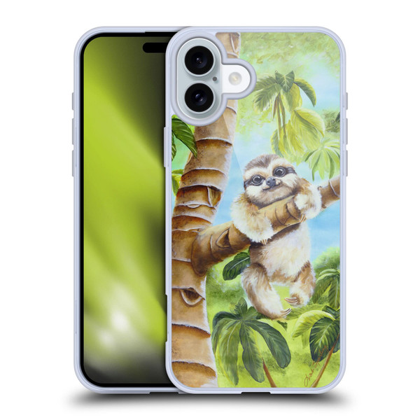 Lisa Sparling Creatures Cutest Sloth Soft Gel Case for Apple iPhone 16 Plus