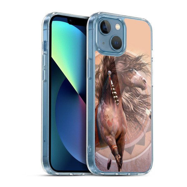 Laurie Prindle Fantasy Horse Spirit Warrior Soft Gel Case for Apple iPhone 13 Mini & MagSafe