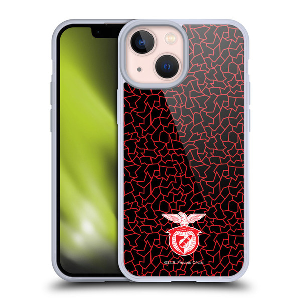 S.L. Benfica 2021/22 Crest Mosaic Pattern Soft Gel Case for Apple iPhone 13 Mini
