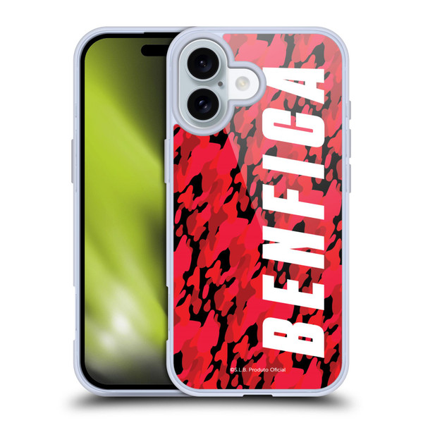 S.L. Benfica 2021/22 Crest Camouflage Soft Gel Case for Apple iPhone 16