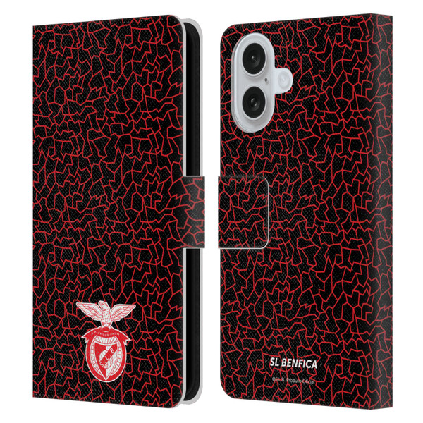 S.L. Benfica 2021/22 Crest Mosaic Pattern Leather Book Wallet Case Cover For Apple iPhone 16