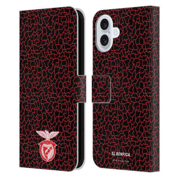 S.L. Benfica 2021/22 Crest Mosaic Pattern Leather Book Wallet Case Cover For Apple iPhone 16 Plus