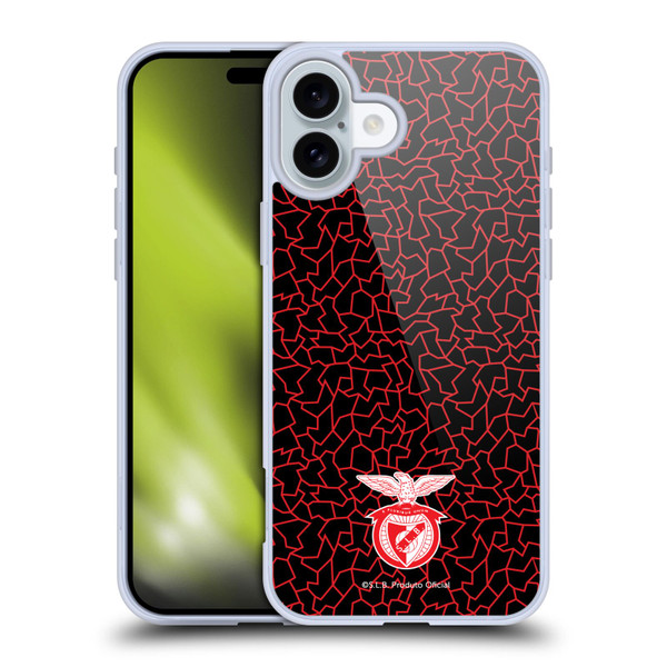 S.L. Benfica 2021/22 Crest Mosaic Pattern Soft Gel Case for Apple iPhone 16 Plus