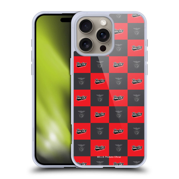 S.L. Benfica 2021/22 Crest Logo Pattern Soft Gel Case for Apple iPhone 16 Pro Max