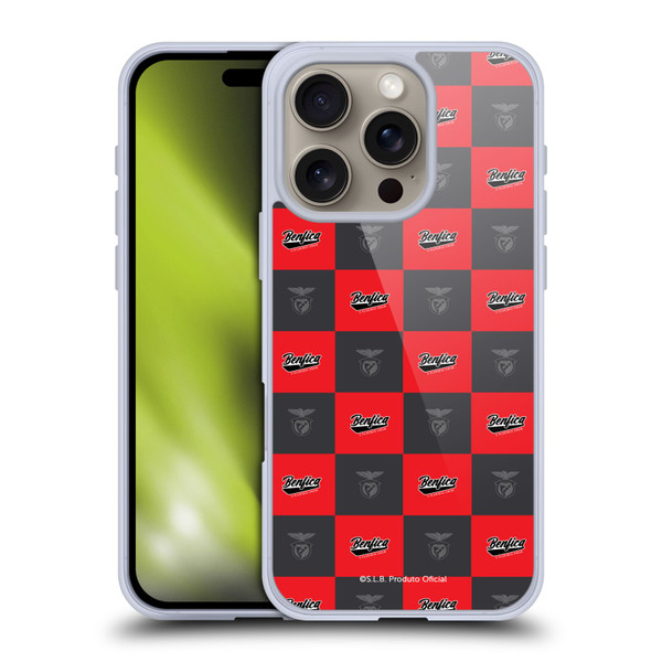 S.L. Benfica 2021/22 Crest Logo Pattern Soft Gel Case for Apple iPhone 16 Pro