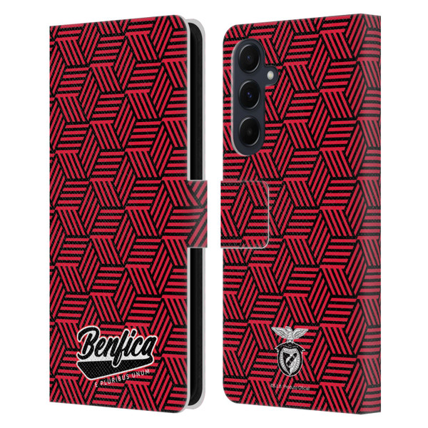 S.L. Benfica 2021/22 Crest Geometric Leather Book Wallet Case Cover For Samsung Galaxy A55 5G