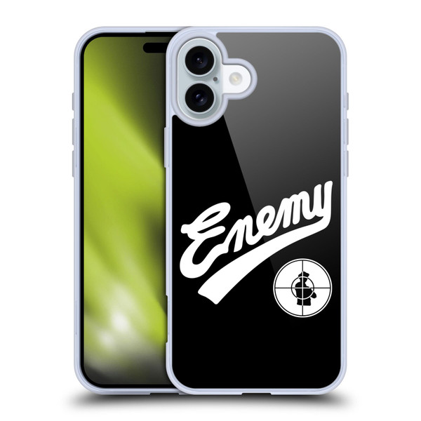 Public Enemy Graphics Logotype Soft Gel Case for Apple iPhone 16 Plus
