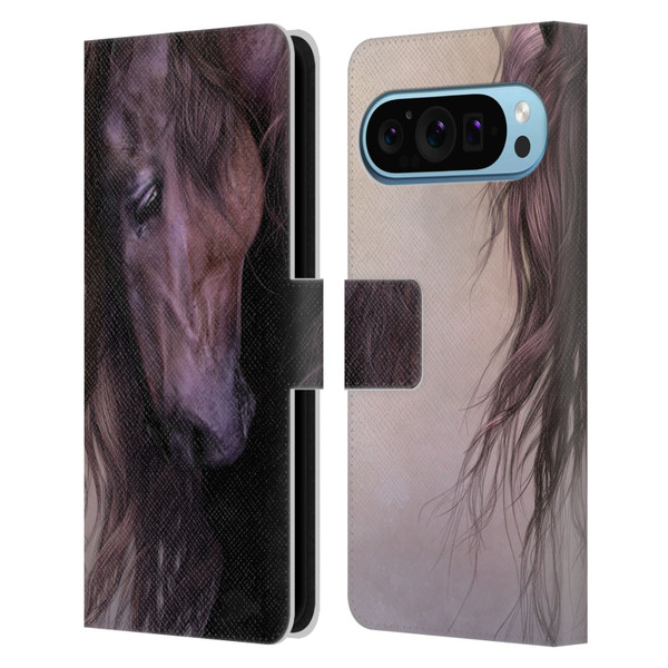 Laurie Prindle Western Stallion Equus Leather Book Wallet Case Cover For Google Pixel 9 / Pixel 9 Pro