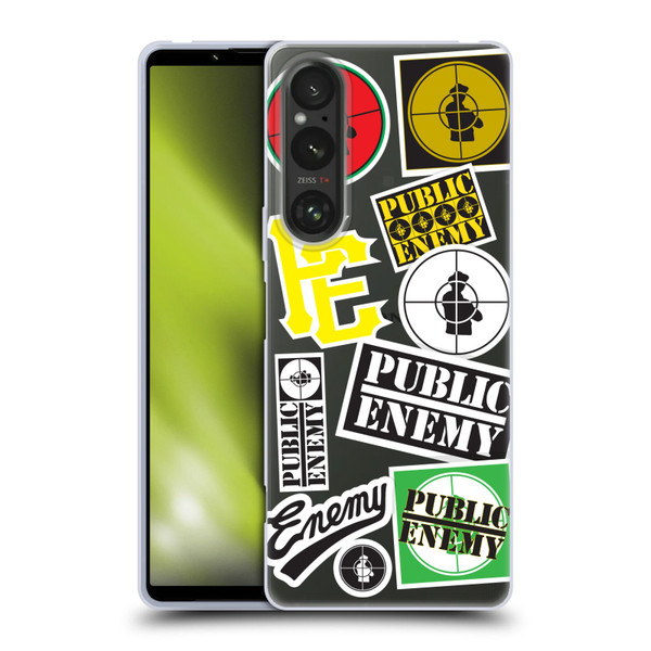 Public Enemy Graphics Collage Soft Gel Case for Sony Xperia 1 V 5G