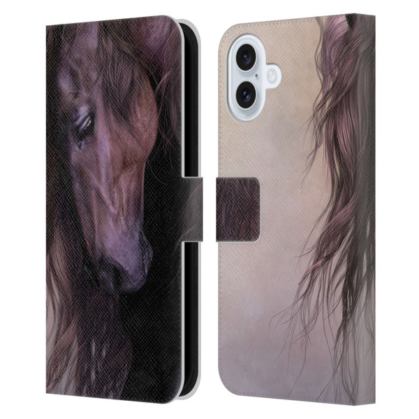 Laurie Prindle Western Stallion Equus Leather Book Wallet Case Cover For Apple iPhone 16 Plus
