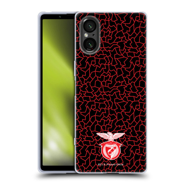 S.L. Benfica 2021/22 Crest Mosaic Pattern Soft Gel Case for Sony Xperia 5 V 5G