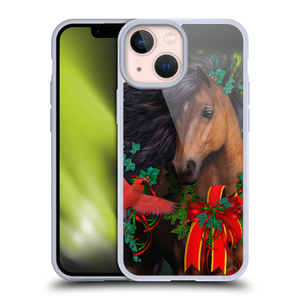 Laurie Prindle Western Stallion A Morgan Christmas Soft Gel Case for Apple iPhone 13 Mini