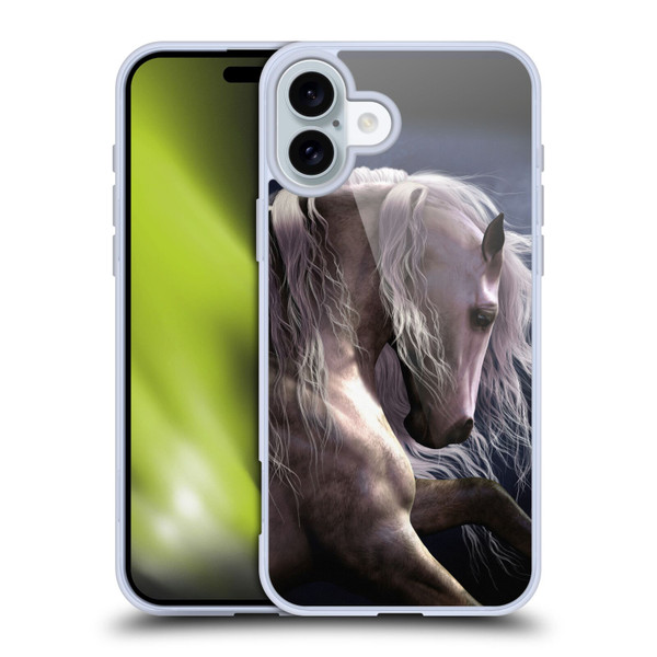 Laurie Prindle Western Stallion Night Silver Ghost II Soft Gel Case for Apple iPhone 16 Plus
