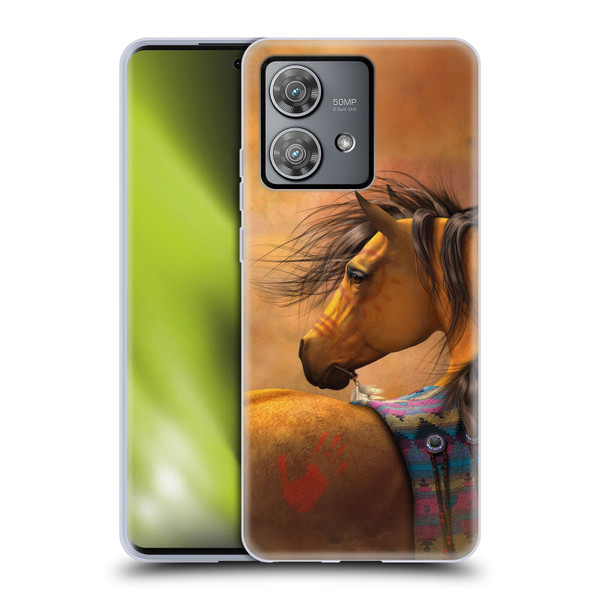 Laurie Prindle Western Stallion Kiowa Gold Soft Gel Case for Motorola Edge 40 Neo 5G