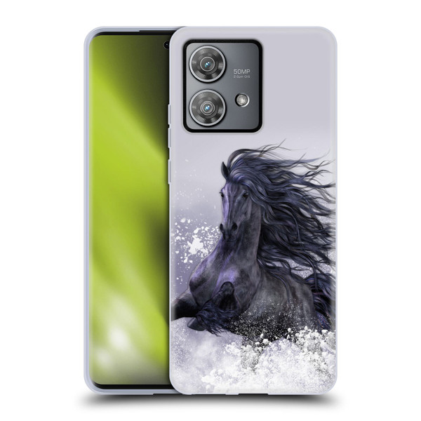 Laurie Prindle Western Stallion Winter Thunder Soft Gel Case for Motorola Edge 40 Neo 5G