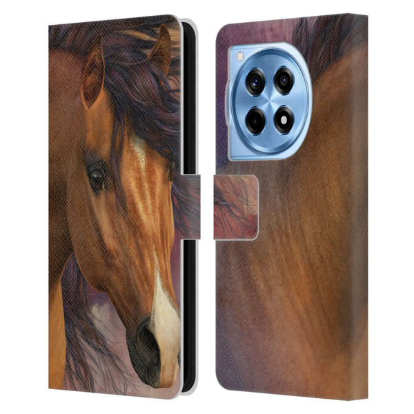 Laurie Prindle Western Stallion Flash Leather Book Wallet Case Cover For OnePlus 12R
