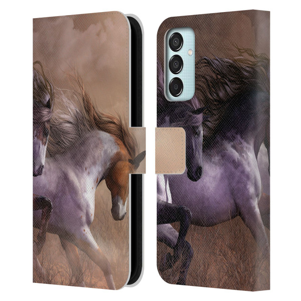 Laurie Prindle Western Stallion Run To Freedom Leather Book Wallet Case Cover For Samsung Galaxy M15/F15 5G
