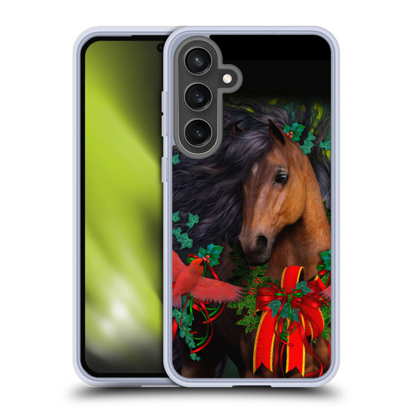 Laurie Prindle Western Stallion A Morgan Christmas Soft Gel Case for Samsung Galaxy S24 FE