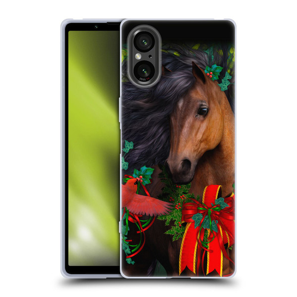 Laurie Prindle Western Stallion A Morgan Christmas Soft Gel Case for Sony Xperia 5 V 5G