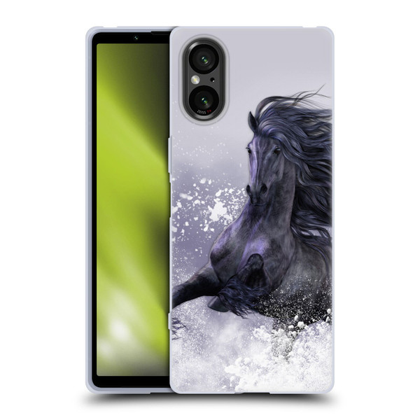 Laurie Prindle Western Stallion Winter Thunder Soft Gel Case for Sony Xperia 5 V 5G