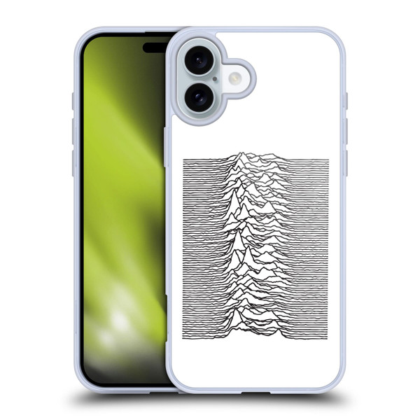 Joy Division Graphics Pulsar Waves Soft Gel Case for Apple iPhone 16 Plus