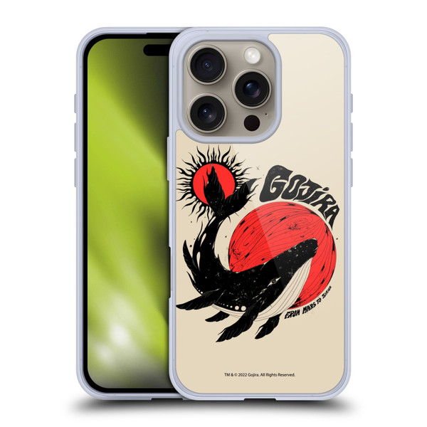 Gojira Graphics Whale Sun Moon Soft Gel Case for Apple iPhone 16 Pro