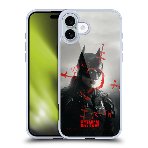The Batman Posters Unmask The Truth Soft Gel Case for Apple iPhone 16 Plus