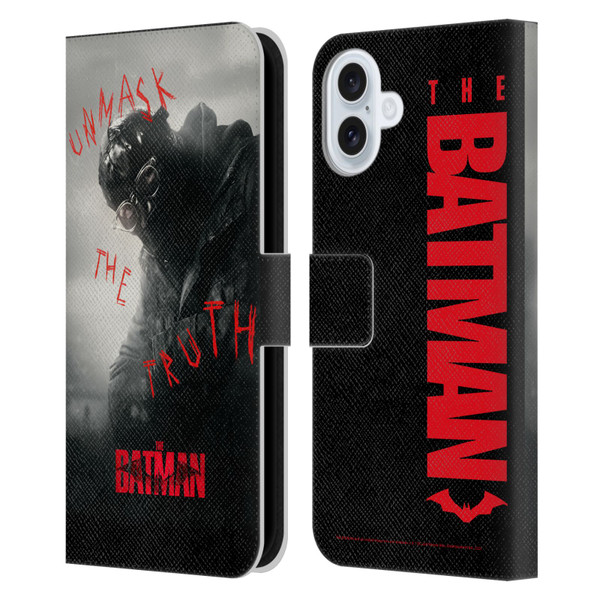 The Batman Posters Riddler Unmask The Truth Leather Book Wallet Case Cover For Apple iPhone 16 Plus