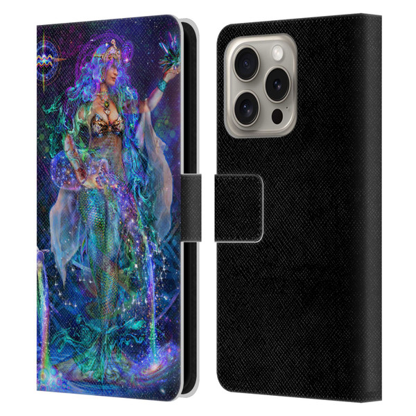 Jumbie Art Visionary Aquarius Leather Book Wallet Case Cover For Apple iPhone 16 Pro