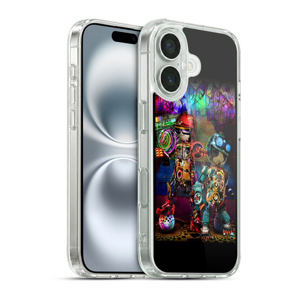 Jumbie Art Visionary Boombox Robots Soft Gel Case for Apple iPhone 16 & MagSafe