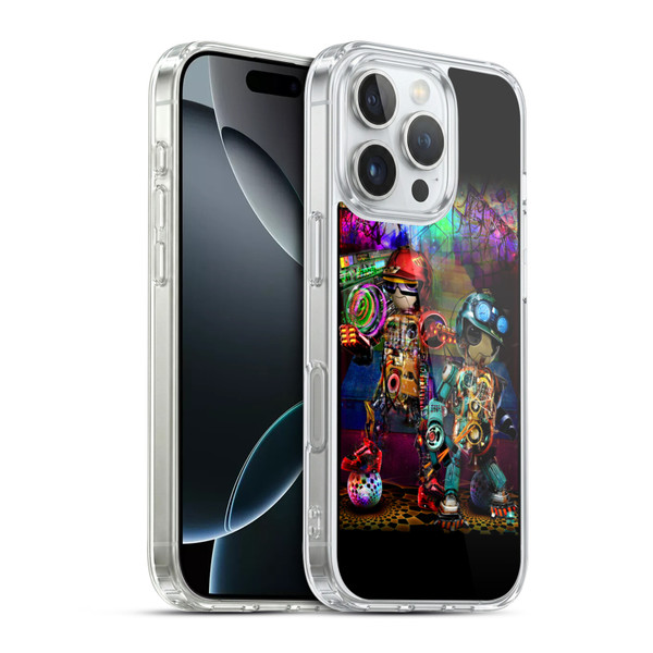 Jumbie Art Visionary Boombox Robots Soft Gel Case for Apple iPhone 16 Pro & MagSafe