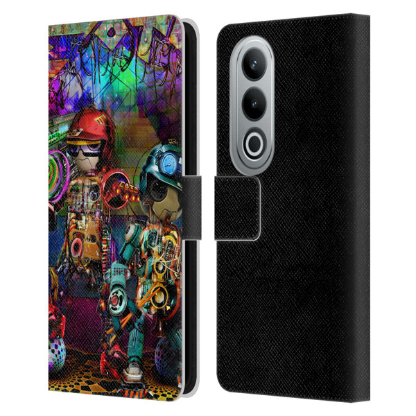 Jumbie Art Visionary Boombox Robots Leather Book Wallet Case Cover For OPPO OnePlus Ace 3V 5G