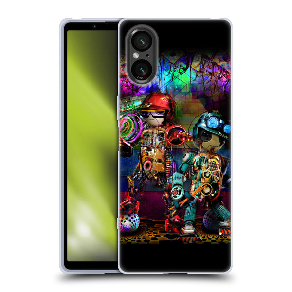 Jumbie Art Visionary Boombox Robots Soft Gel Case for Sony Xperia 5 V 5G