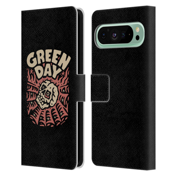 Green Day Graphics Skull Spider Leather Book Wallet Case Cover For Google Pixel 9 Pro XL