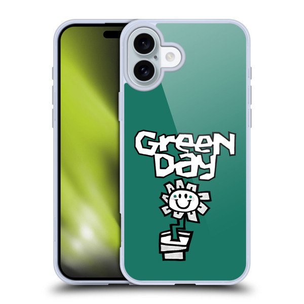 Green Day Graphics Flower Soft Gel Case for Apple iPhone 16 Plus