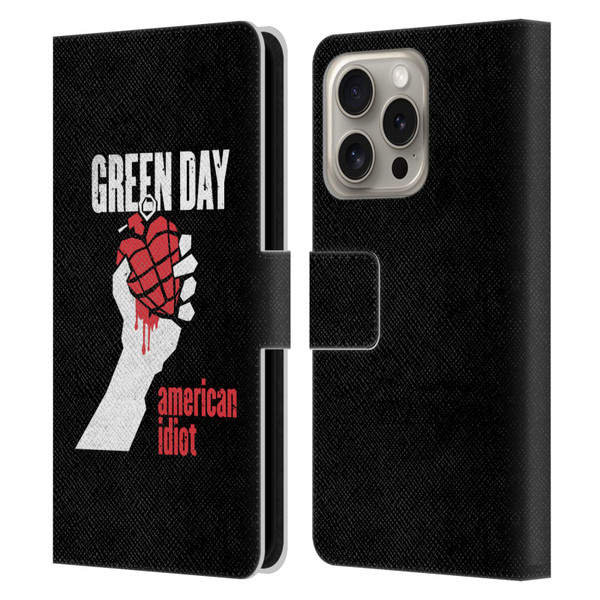 Green Day Graphics American Idiot Leather Book Wallet Case Cover For Apple iPhone 16 Pro