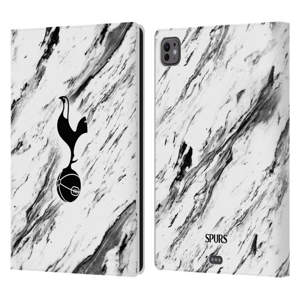 Tottenham Hotspur F.C. Badge Black And White Marble Leather Book Wallet Case Cover For Apple iPad Pro 11 M4 2024