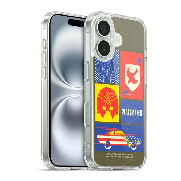 Peacemaker: Television Series Graphics Icons Soft Gel Case for Apple iPhone 16 & MagSafe