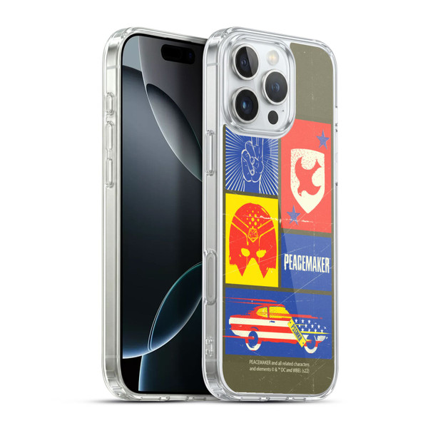 Peacemaker: Television Series Graphics Icons Soft Gel Case for Apple iPhone 16 Pro Max & MagSafe