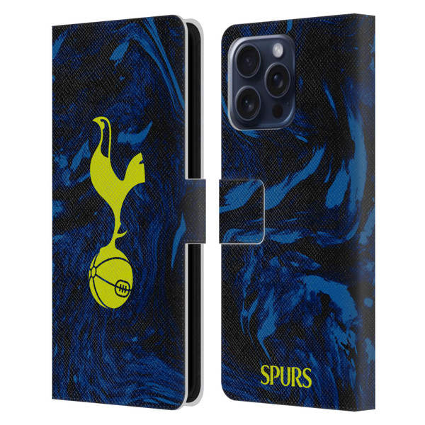 Tottenham Hotspur F.C. 2021/22 Badge Kit Away Leather Book Wallet Case Cover For Apple iPhone 16 Pro Max