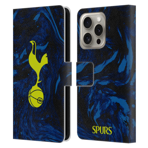 Tottenham Hotspur F.C. 2021/22 Badge Kit Away Leather Book Wallet Case Cover For Apple iPhone 16 Pro