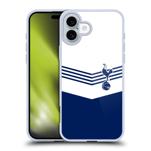 Tottenham Hotspur F.C. Badge 1978 Stripes Soft Gel Case for Apple iPhone 16 Plus