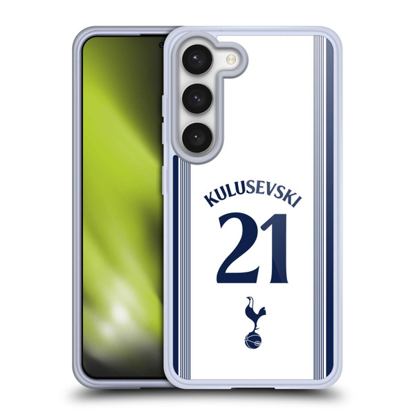 Tottenham Hotspur F.C. 2024/25 Players Home Kit Dejan Kulusevski Soft Gel Case for Samsung Galaxy S23 5G