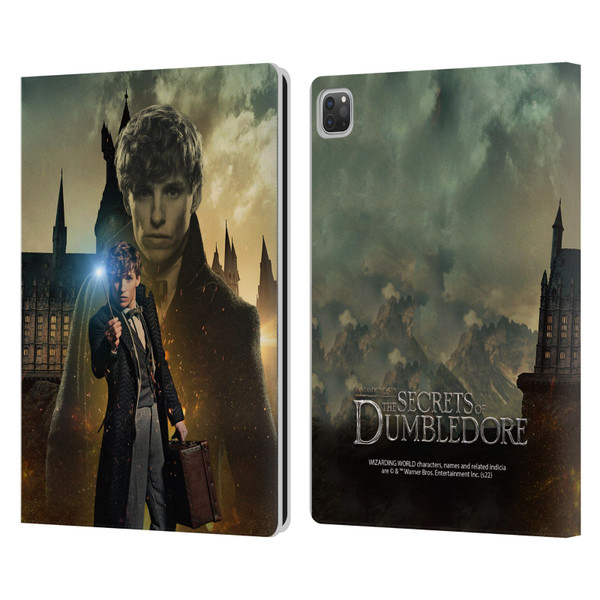 Fantastic Beasts: Secrets of Dumbledore Character Art Newt Scamander Leather Book Wallet Case Cover For Apple iPad Pro 13 M4 2024