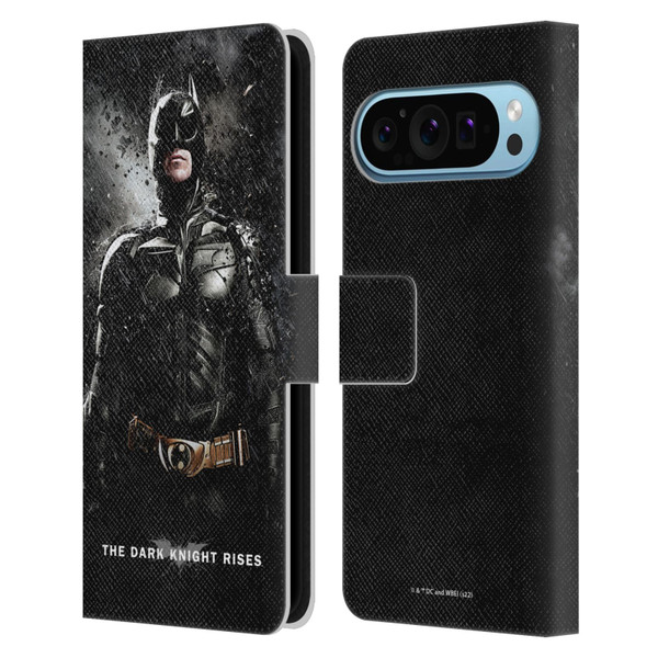 The Dark Knight Rises Key Art Batman Rain Poster Leather Book Wallet Case Cover For Google Pixel 9 / Pixel 9 Pro