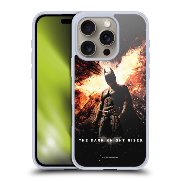 The Dark Knight Rises Key Art Batman Poster Soft Gel Case for Apple iPhone 16 Pro