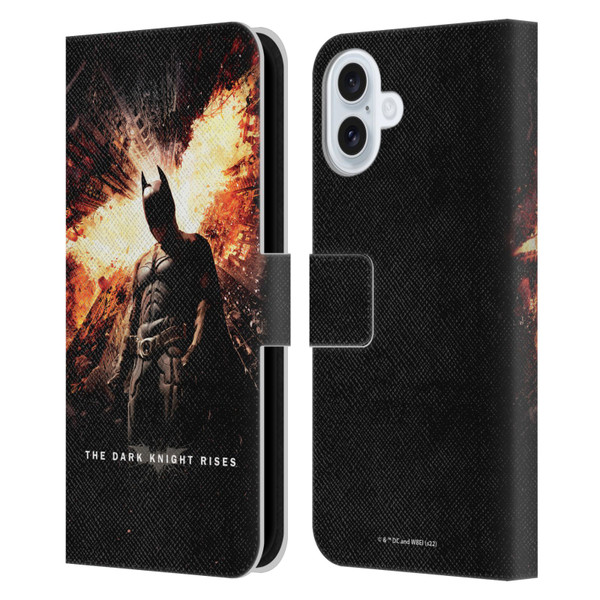 The Dark Knight Rises Key Art Batman Poster Leather Book Wallet Case Cover For Apple iPhone 16 Plus